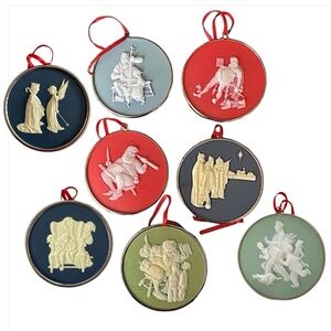 HALLMARK Vintage Cameo Keepsake Ornament (lot of 8) Norman Rockwell
